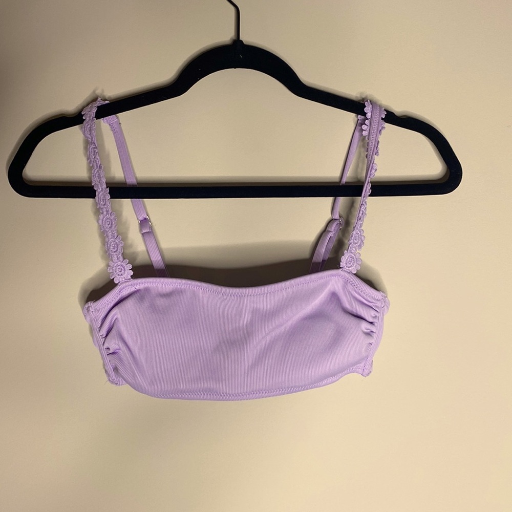 Bathing suit top (small) lavender purple with little flower straps.